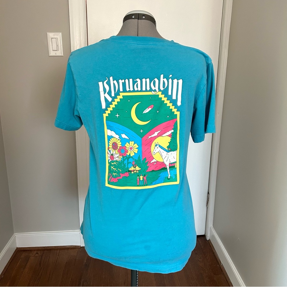 Khruangbin Turquoise Cotton Graphic T-Shirt